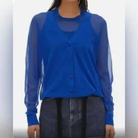 NWT Helmut Lang Double Layer Cardigan M - Picture 2 of 14
